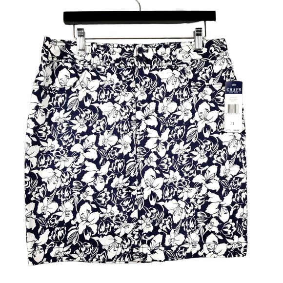 NEW! Chaps Floral Print Skirt - 10 - Picture 1 of 5